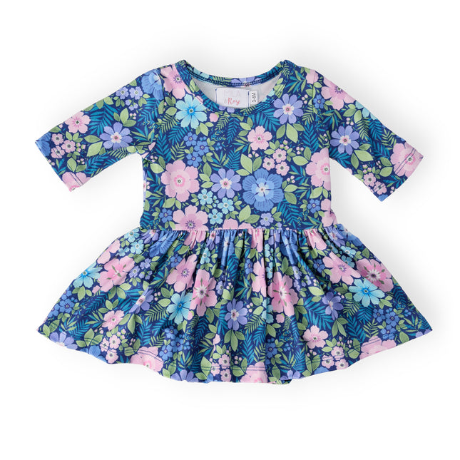 Whimsy 3/4 Sleeve Twirl Bodysuit - Dashing Nova
