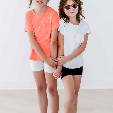 White Ruffle Pocket Tee