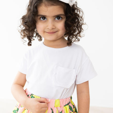 White Ruffle Pocket Tee - Dashing Nova