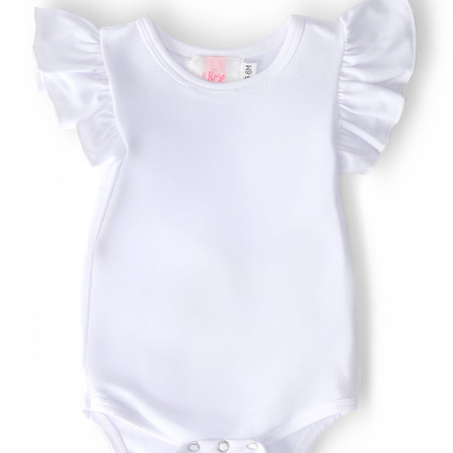 White S/S Flutter Bodysuit - Dashing Nova