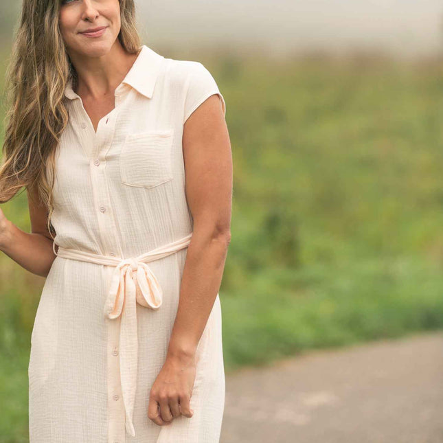 Willow Blush Pink Cotton Gauze Midi Dress