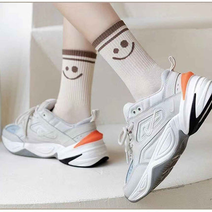 5 Pairs Smiley Face Crew Socks – Cute Cotton Socks for Women