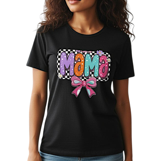 Womens Coquette Mama Shirt Cute Bow Graphic Mothers Day Gift Tee