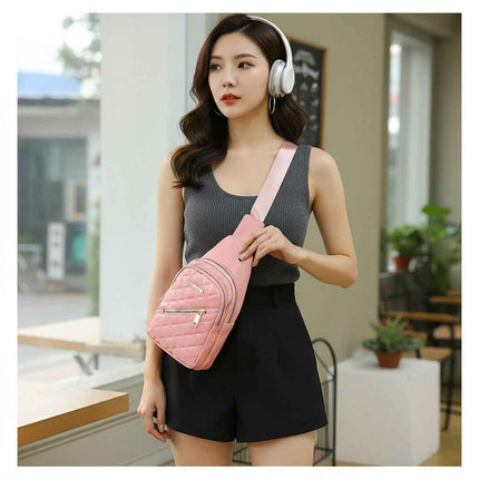 Women's Shoulder Sling Bag - Nylon Adjustable Strap Crossbody Purse