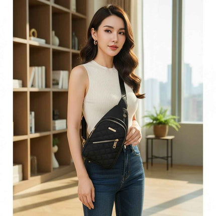 Women's Shoulder Sling Bag - Nylon Adjustable Strap Crossbody Purse