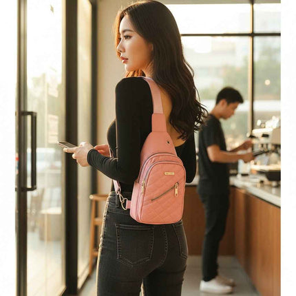 Women's Shoulder Sling Bag - Nylon Adjustable Strap Crossbody Purse