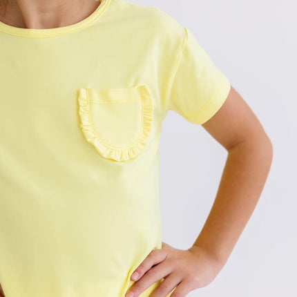 Yellow Ruffle Pocket Tee - Dashing Nova