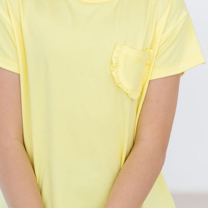 Yellow Ruffle Pocket Tee - Dashing Nova