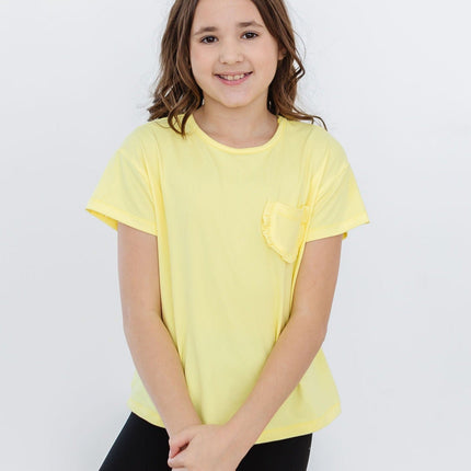Yellow Ruffle Pocket Tee - Dashing Nova