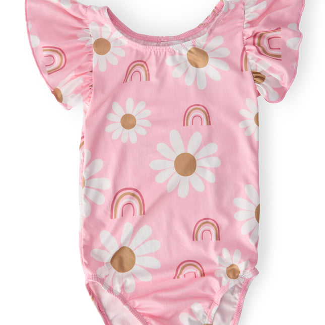 You are My Sunshine S/S Flutter Sleeve Leotard - Dashing Nova