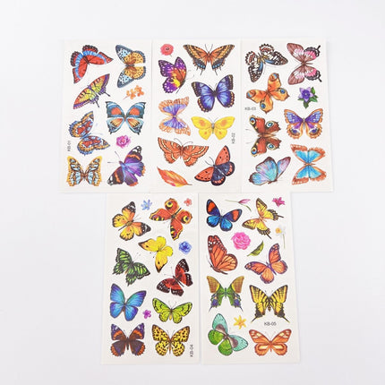 10 Sheets Kids Cartoon Butterfly Temporary Tattoos for Boys Girls Party Favor Supplies