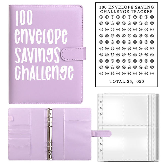 100 Envelope Saving Challenge, Fun Easy Cash Budget Saving Challenge Book Binder