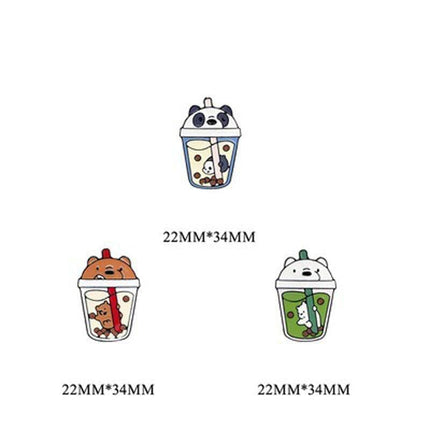 Boba Tea Enamel Pin - Cartoon Anime Animal Boba Pins