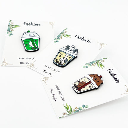 Boba Enamel Pin - Cartoon Anime Animal Boba Pins