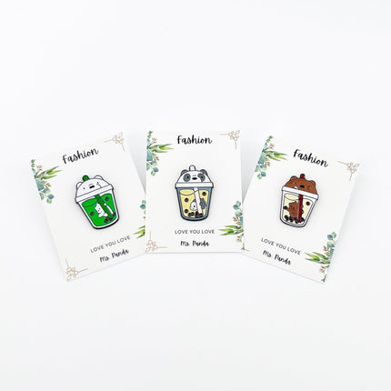 Boba Enamel Pin - Cartoon Anime Animal Boba Pins
