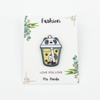 White Panda Boba Pin