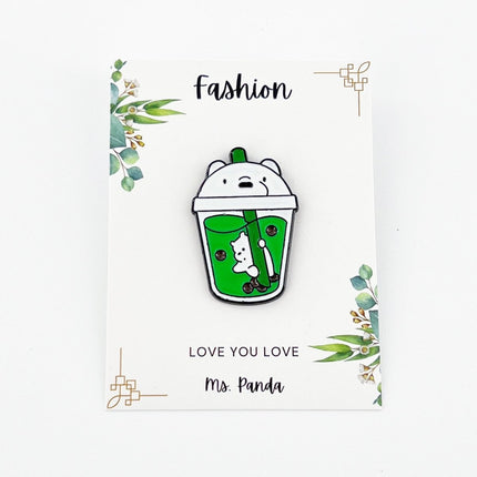 Boba Tea Enamel Pins, Kawaii Bubble Tea Lapel Pins, Boba Enamel Pin