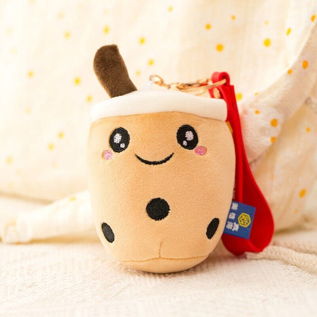 Bubble Tea Milk Tea Keyring 10cm Cute Soft Plush Boba Keychain