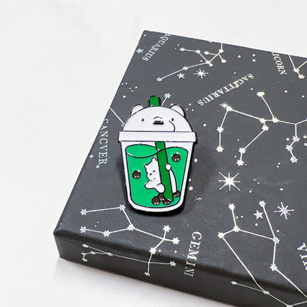 Boba Tea Enamel Pin - Cartoon Anime Animal Boba Pins