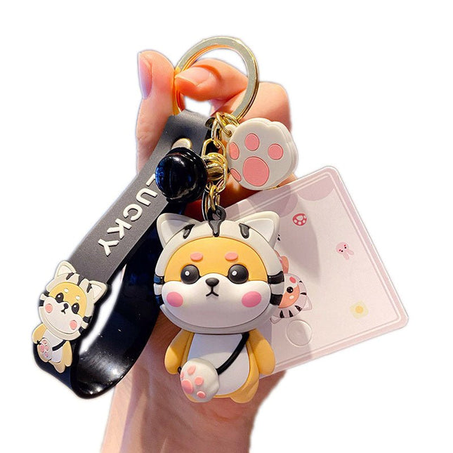 Cute Key Chain Shiba Inu (Black Cat)