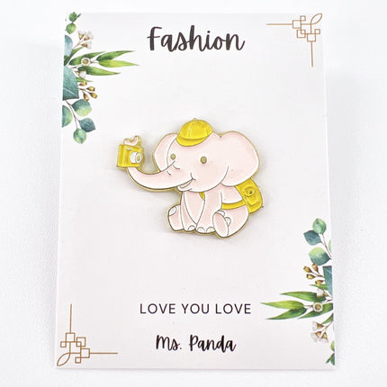 Elephant Pins -Cartoon Elephant Selfie Enamel Pins