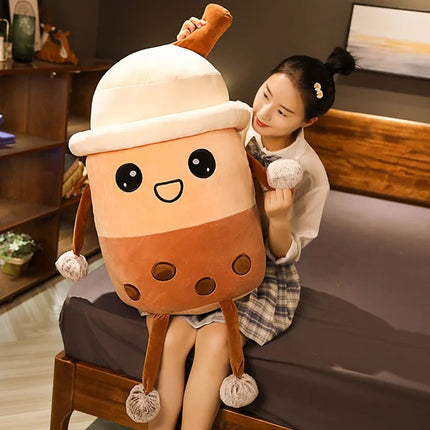 Giant Bubble Tea Plush Soft Cute Doll Pearl Milk Tea Boba Plush