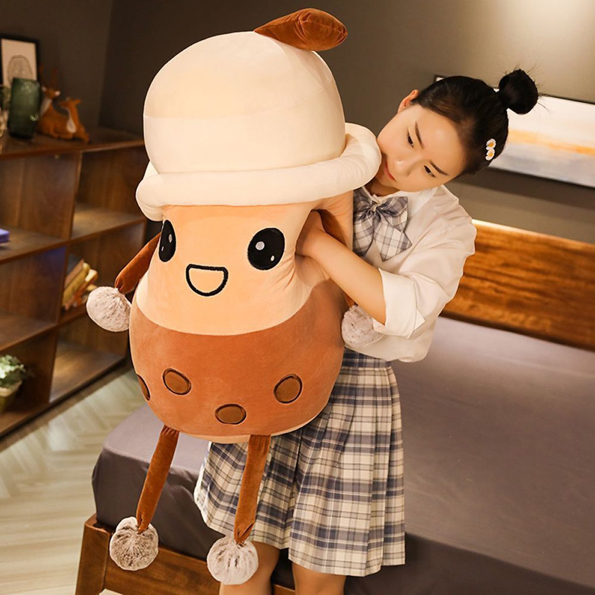 Giant Boba Plush Toy – Soft and Huggable Bubble Tea Doll