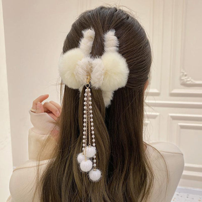 Cute Claw Hair Clips for Women Girls Hair Barrettes Hair Clip with Rhinestones Pearls