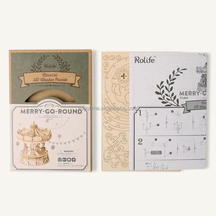 Merry Go Round Puzzle 3D Wooden Puzzle Robotime