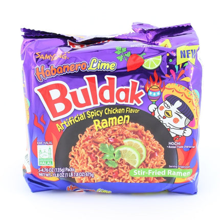 Samyang Buldak Habanero Lime Flavor Spicy Challenge Korean Instant Noodle 5 Packs