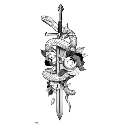 Temporary Tattoo Half Sleeve for Arm Back Leg 11 pcs