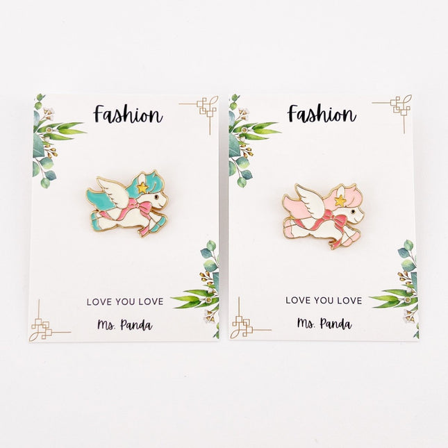 Mini Unicorn Pins (Set of 2), Cute Anime Lapel Enamel Pins
