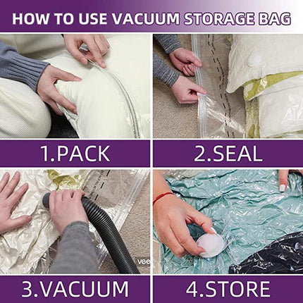 Vacuum Clothes Storage Bags 10 Bags Mix Sizes with Hand Pump