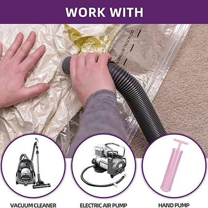 Vacuum Clothes Storage Bags 10 Bags Mix Sizes with Hand Pump